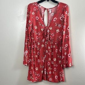 Xhilaration orange romper long sleeves women’s size S